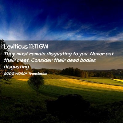 Picture 02 - Leviticus 11:11 GW - They must remain disgusting to you. Never eat - Bible Verse Picture