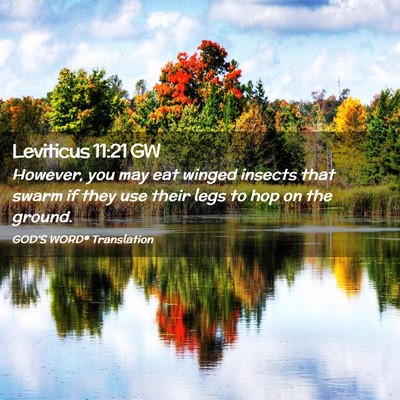 Picture 02 - Leviticus 11:21 GW - However, you may eat winged insects that swarm if - Bible Verse Picture