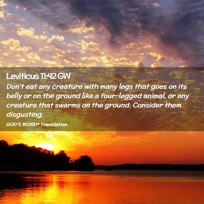 Picture 02 - Leviticus 11:42 GW - Don’t eat any creature with many legs that goes - Bible Verse Picture