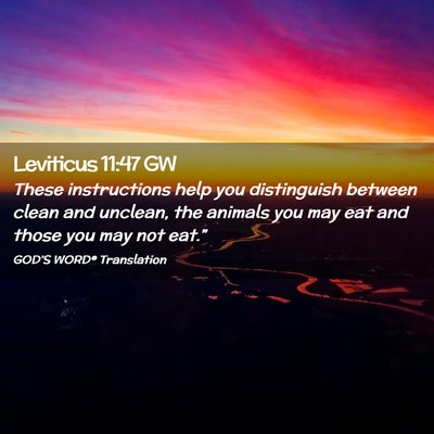 Picture 02 - Leviticus 11:47 GW - These instructions help you distinguish between - Bible Verse Picture