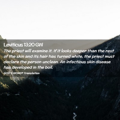 Picture 02 - Leviticus 13:20 GW - The priest will examine it. If it looks deeper - Bible Verse Picture