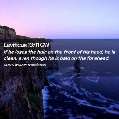 Picture 02 - Leviticus 13:41 GW - If he loses the hair on the front of his head, he - Bible Verse Picture