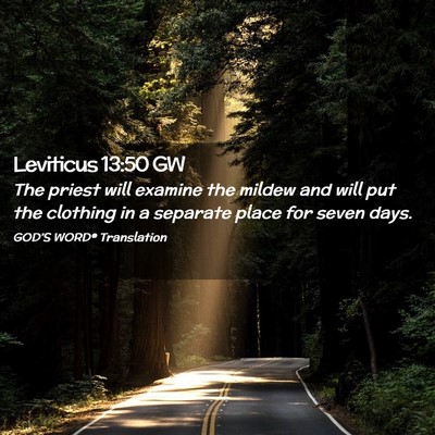 Picture 02 - Leviticus 13:50 GW - The priest will examine the mildew and will put - Bible Verse Picture