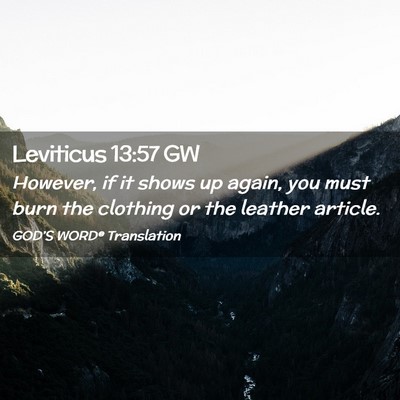 Picture 02 - Leviticus 13:57 GW - However, if it shows up again, you must burn the - Bible Verse Picture