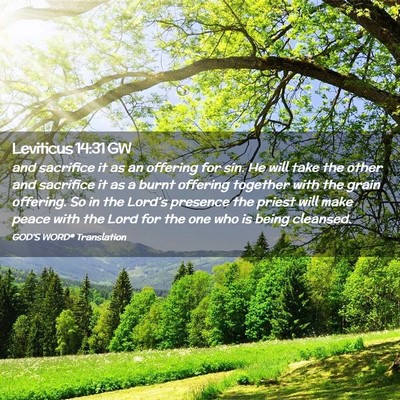 Picture 02 - Leviticus 14:31 GW - and sacrifice it as an offering for sin. He will - Bible Verse Picture