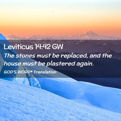 Picture 02 - Leviticus 14:42 GW - The stones must be replaced, and the house must - Bible Verse Picture