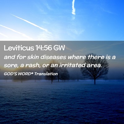 Picture 02 - Leviticus 14:56 GW - and for skin diseases where there is a sore, a - Bible Verse Picture