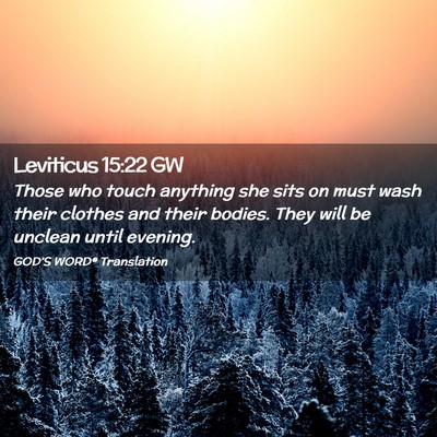 Picture 02 - Leviticus 15:22 GW - Those who touch anything she sits on must wash - Bible Verse Picture
