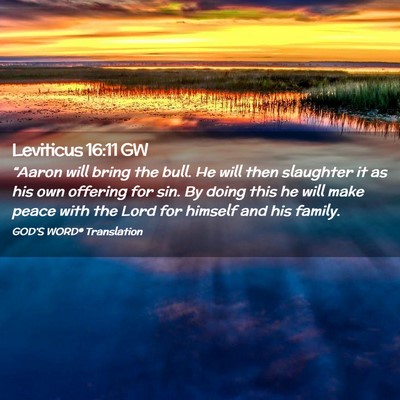 Picture 02 - Leviticus 16:11 GW - “Aaron will bring the bull. He will then - Bible Verse Picture