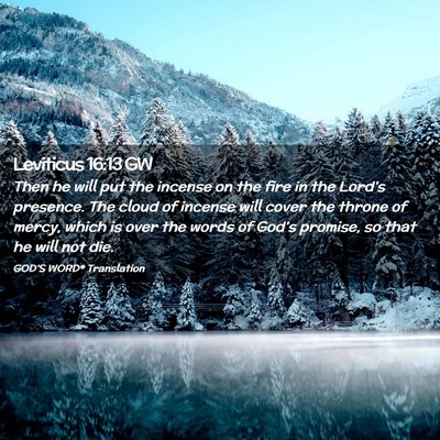 Picture 02 - Leviticus 16:13 GW - Then he will put the incense on the fire in the - Bible Verse Picture