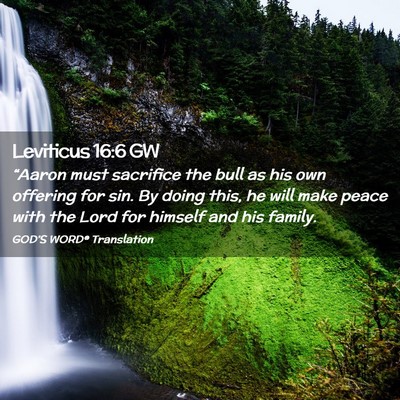 Picture 02 - Leviticus 16:6 GW - “Aaron must sacrifice the bull as his own - Bible Verse Picture