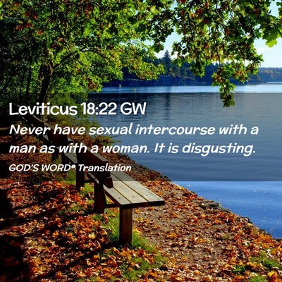 Picture 02 - Leviticus 18:22 GW - Never have sexual intercourse with a man as with - Bible Verse Picture