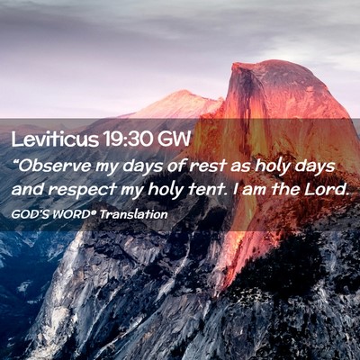 Picture 02 - Leviticus 19:30 GW - “Observe my days of rest as holy days and - Bible Verse Picture