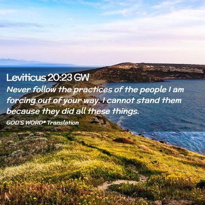 Picture 02 - Leviticus 20:23 GW - Never follow the practices of the people I am - Bible Verse Picture