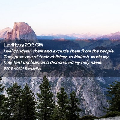 Picture 02 - Leviticus 20:3 GW - I will condemn them and exclude them from the - Bible Verse Picture