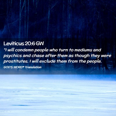 Picture 02 - Leviticus 20:6 GW - “I will condemn people who turn to mediums and - Bible Verse Picture