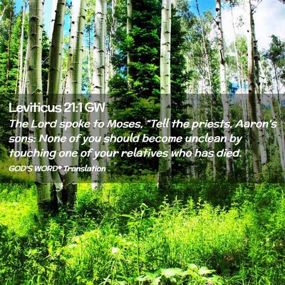 Picture 02 - Leviticus 21:1 GW - The Lord spoke to Moses, “Tell the priests, - Bible Verse Picture