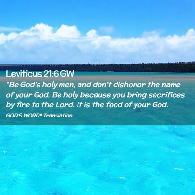 Picture 02 - Leviticus 21:6 GW - “Be God’s holy men, and don’t dishonor the - Bible Verse Picture
