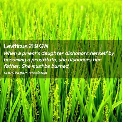Picture 02 - Leviticus 21:9 GW - When a priest’s daughter dishonors herself by - Bible Verse Picture