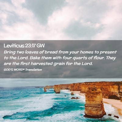 Picture 02 - Leviticus 23:17 GW - Bring two loaves of bread from your homes to - Bible Verse Picture
