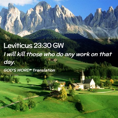 Picture 02 - Leviticus 23:30 GW - I will kill those who do any work on that - Bible Verse Picture