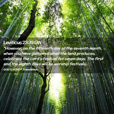 Picture 02 - Leviticus 23:39 GW - “However, on the fifteenth day of the seventh - Bible Verse Picture