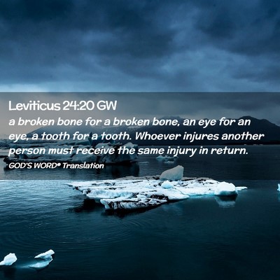 Picture 02 - Leviticus 24:20 GW - a broken bone for a broken bone, an eye for an - Bible Verse Picture