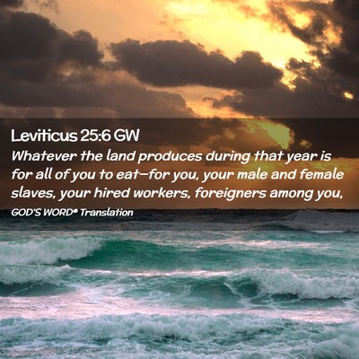 Picture 02 - Leviticus 25:6 GW - Whatever the land produces during that year is - Bible Verse Picture