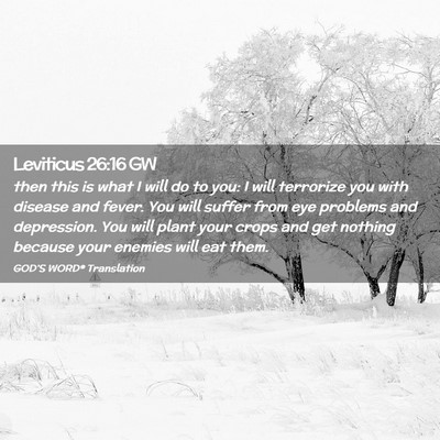 Picture 02 - Leviticus 26:16 GW - then this is what I will do to you: I will - Bible Verse Picture
