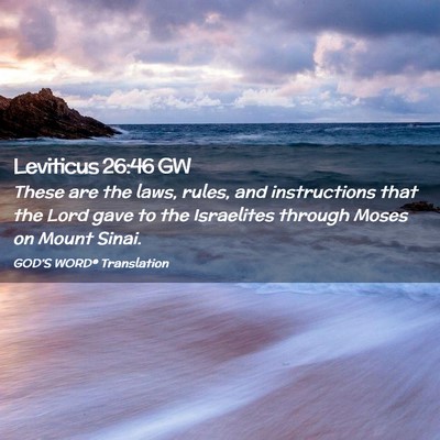 Picture 02 - Leviticus 26:46 GW - These are the laws, rules, and instructions that - Bible Verse Picture