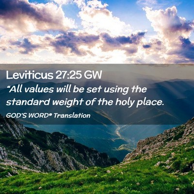 Picture 02 - Leviticus 27:25 GW - “All values will be set using the standard - Bible Verse Picture