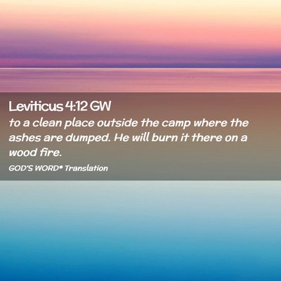 Picture 02 - Leviticus 4:12 GW - to a clean place outside the camp where the ashes - Bible Verse Picture