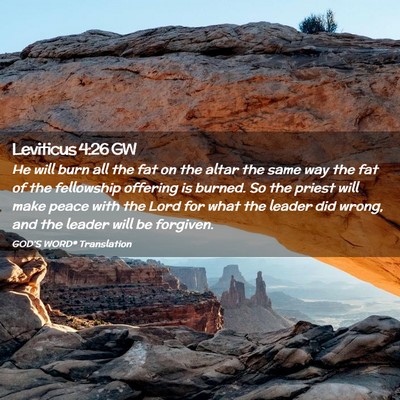 Picture 02 - Leviticus 4:26 GW - He will burn all the fat on the altar the same - Bible Verse Picture