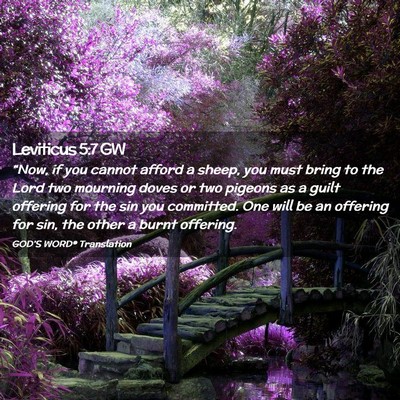 Picture 02 - Leviticus 5:7 GW - “Now, if you cannot afford a sheep, you must - Bible Verse Picture