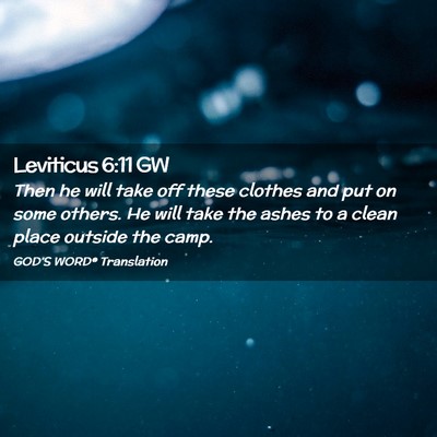 Picture 02 - Leviticus 6:11 GW - Then he will take off these clothes and put on - Bible Verse Picture