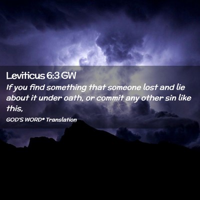 Picture 02 - Leviticus 6:3 GW - If you find something that someone lost and lie - Bible Verse Picture