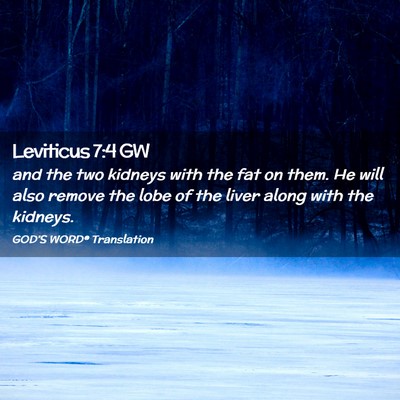 Picture 02 - Leviticus 7:4 GW - and the two kidneys with the fat on them. He will - Bible Verse Picture