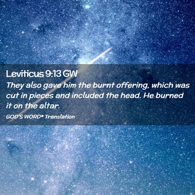 Picture 02 - Leviticus 9:13 GW - They also gave him the burnt offering, which was - Bible Verse Picture