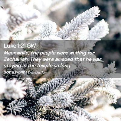 Picture 02 - Luke 1:21 GW - Meanwhile, the people were waiting for Zechariah. - Bible Verse Picture