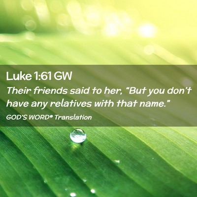 Picture 02 - Luke 1:61 GW - Their friends said to her, “But you don’t - Bible Verse Picture