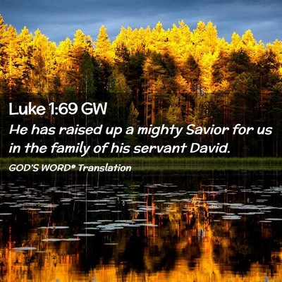 Picture 02 - Luke 1:69 GW - He has raised up a mighty Savior for us in the - Bible Verse Picture