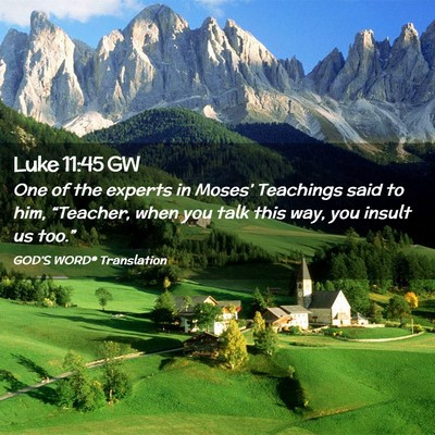 Picture 02 - Luke 11:45 GW - One of the experts in Moses’ Teachings said to - Bible Verse Picture