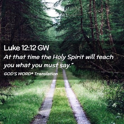 Picture 02 - Luke 12:12 GW - At that time the Holy Spirit will teach you what - Bible Verse Picture