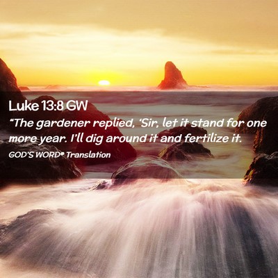 Picture 02 - Luke 13:8 GW - “The gardener replied, ‘Sir, let it stand for - Bible Verse Picture
