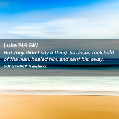 Picture 02 - Luke 14:4 GW - But they didn’t say a thing. So Jesus took hold - Bible Verse Picture
