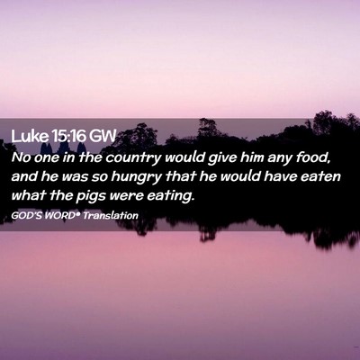 Picture 02 - Luke 15:16 GW - No one in the country would give him any food, - Bible Verse Picture