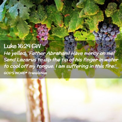 Picture 02 - Luke 16:24 GW - He yelled, ‘Father Abraham! Have mercy on me! - Bible Verse Picture