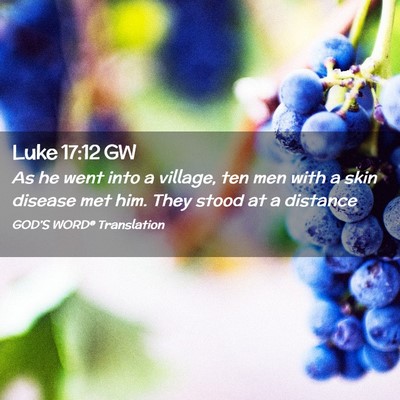 Picture 02 - Luke 17:12 GW - As he went into a village, ten men with a skin - Bible Verse Picture