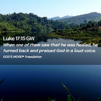Picture 02 - Luke 17:15 GW - When one of them saw that he was healed, he - Bible Verse Picture