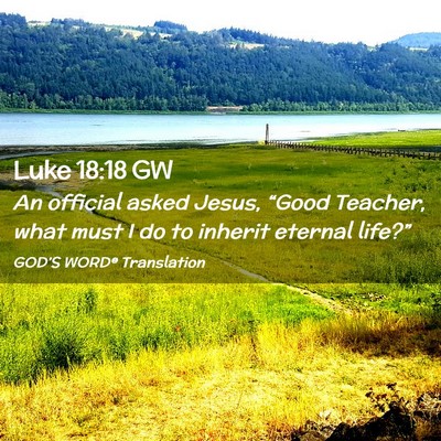 Picture 02 - Luke 18:18 GW - An official asked Jesus, “Good Teacher, what - Bible Verse Picture